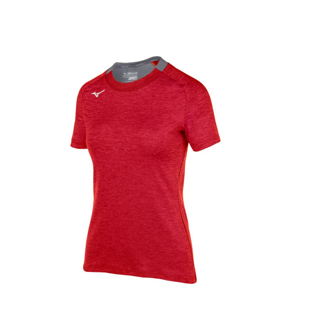 Damske Tričko Mizuno Alpha Short Sleeve Červené Vypredaj CUXM42967
